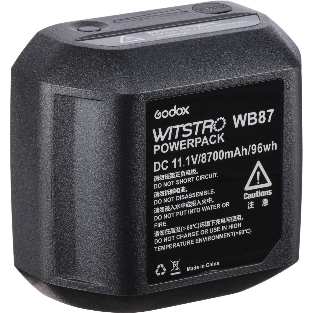 pin sạc Godox WB87 cung cấp 500 lần đánh đèn ở công suất đầy đủ